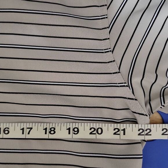 PGA Tour Stripe Golf Polo Shirt Cream White Large - Picture 10 of 14